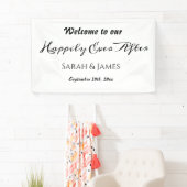 白と黒エレガントの幸せ結婚な旅 横断幕 (インサイチュ)