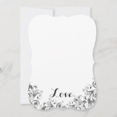 白と黒エレガントの華やかな結婚式 招待状 (裏面)