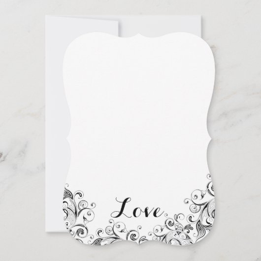 白と黒エレガントの華やかな結婚式 招待状 (裏面)