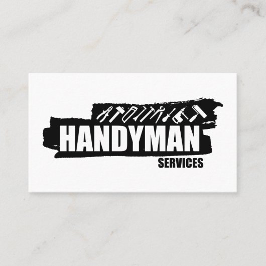 白と黒シンプルのサービス 名刺 (正面)