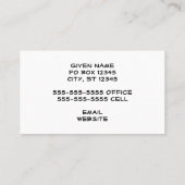 白と黒ストライプの 名刺 (裏面)