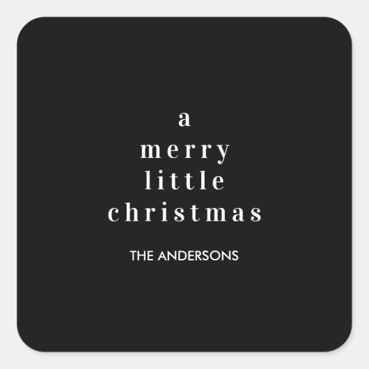「白と黒メリーの小さなクリスマス スクエアシール (正面)