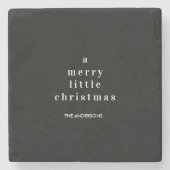 「白と黒メリーの小さなクリスマス ストーンコースター (正面)