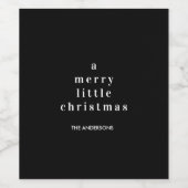 「白と黒メリーの小さなクリスマス ワインラベル (シングルラベル)
