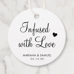 白と黒モダンの愛に満ちてい結婚る フェイバータグ