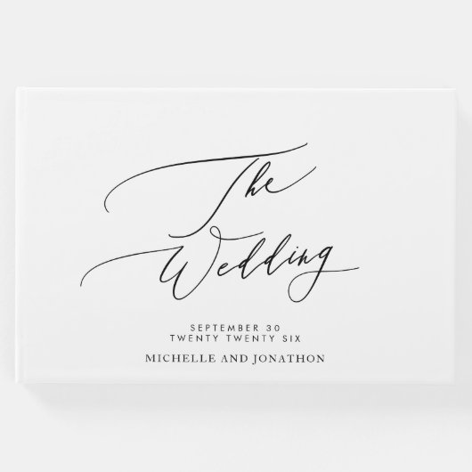 白と黒モダンの書結婚道 ゲストブック (正面)