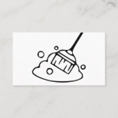 白と黒ユニークのメイドハウス清掃サービス 名刺 (裏面)