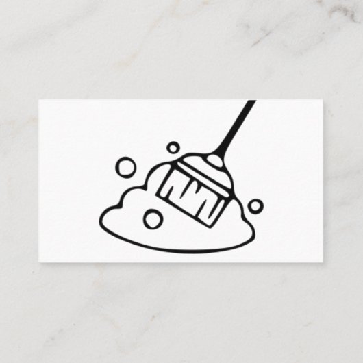 白と黒ユニークのメイドハウス清掃サービス 名刺 (裏面)