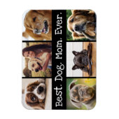 白と黒最高ののコラージュ犬のお母さん マグネット (縦)