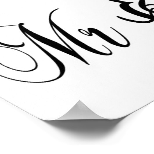 白と黒結婚のサインありがとう ポスター (角)