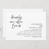 白と黒結婚のブランチの後で幸せに 招待状 (正面/裏面)