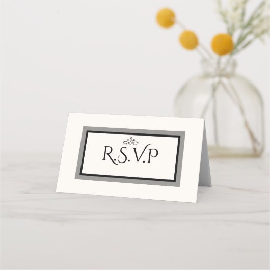 白と黒結婚のr.s.v.pカード プレイスカード (正面)