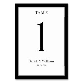 白と黒縁どの表結婚番号カード テーブルナンバー