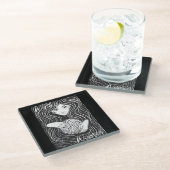 白と黒芸術的のウィッチー ガラスコースター (アングル)