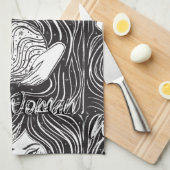 白と黒芸術的のウィッチー キッチンタオル (四つ折り)