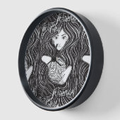 白と黒芸術的のウィッチー 壁時計 (傾斜)