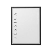 白と黒 |お名前 ノートパッド (回転)