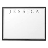 白と黒 |お名前 ノートパッド (正面)