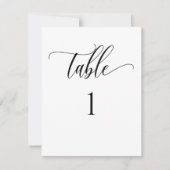 白と黒、ミニマルモダンリストテーブル番号 (正面)