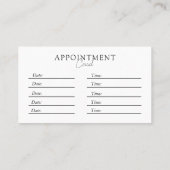 白と黒、ミニマル、エレガントサロン 予約カード (裏面)