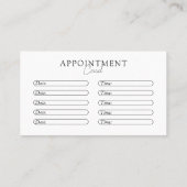 白と黒、ミニマル、エレガントサロン 予約カード (裏面)