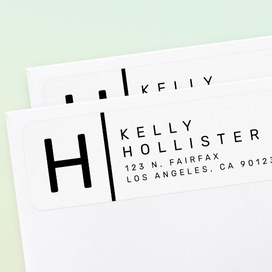 白と黒|モダン差出人住所 ラベル