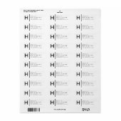 白と黒|モダン差出人住所 ラベル (フルシート)