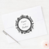 白と黒 ラウンドシール (封筒)