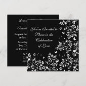 白と黒 招待状 (正面/裏面)