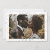 白と黒 |金ゴールドデコ行の日付の保存 案内状 (裏面)