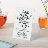 白と黒Yes!婚約パーティー 台座サイン (インサイチュ)