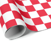 白と[赤]チェッ市松模様にカーボード市松模様にの ラッピングペーパー (ロールコーナー)