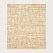 白とBurlapイメージインサイドレシピテントカード 名刺 (内部フラット)