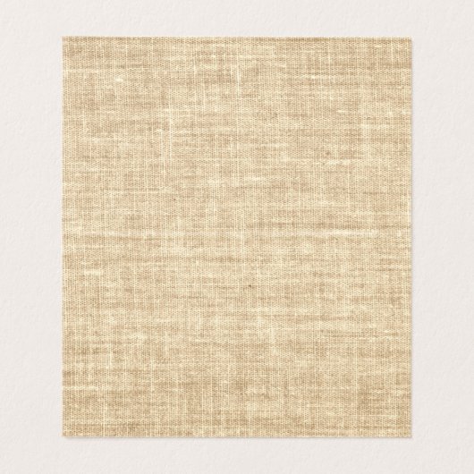 白とBurlapイメージインサイドレシピテントカード 名刺 (内部フラット)