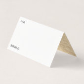 白とBurlapイメージインサイドレシピテントカード 名刺 (裏面)