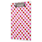 白にかわいらしピンクと赤のハート クリップボード (左)