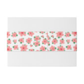 白にかわいらし珊瑚色の花 招待状ベリーバンド (裏面例)