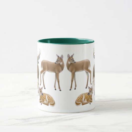 白によって後につかれるシカの信号器のマグ マグカップ (中央)