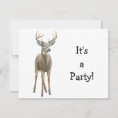 白によって後につかれるシカの木びき台の招待状 招待状 (正面)