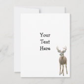 白によって後につかれるシカの木びき台の招待状 招待状 (裏面)