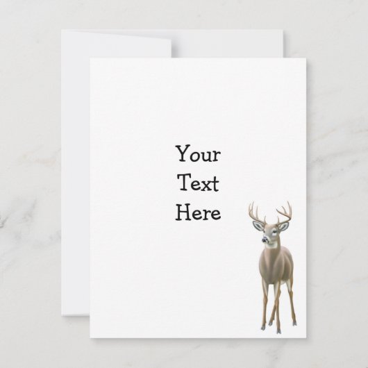 白によって後につかれるシカの木びき台の招待状 招待状 (裏面)