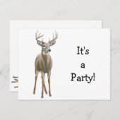 白によって後につかれるシカの木びき台の招待状 招待状 (正面/裏面)