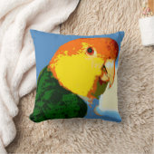 白によって膨らまされるシロハラインコのオウム クッション (ブランケット)