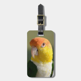 白によって膨らまされるシロハラインコのオウム ラゲッジタグ