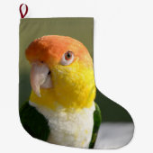 白によって膨らまされるシロハラインコのオウム ラージクリスマスストッキング (正面)