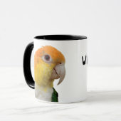 白によって膨らまされるシロハラインコのマグ マグカップ (正面左)