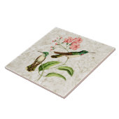 白によって膨らまされるハチドリのヴィンテージの自然の芸術 タイル (側面)