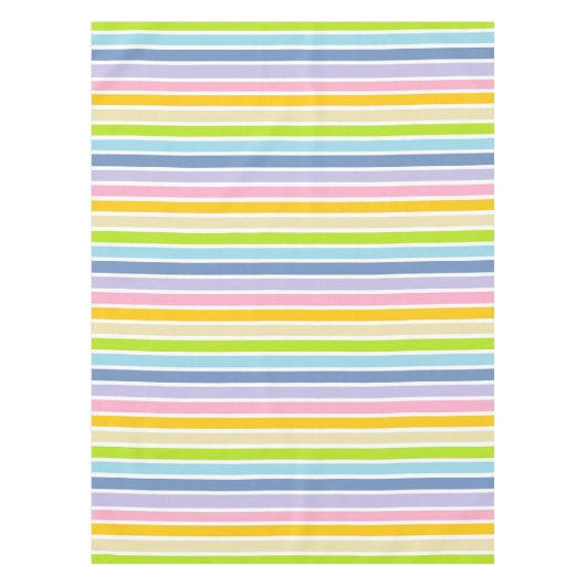 白によって輪郭を描かれるパステル調の虹は縞で飾ります テーブルクロス (正面)