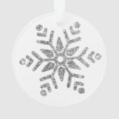 白にエレガントひし形のスノーフレーク オーナメント (裏面)