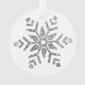 白にエレガントひし形のスノーフレーク オーナメント (正面)